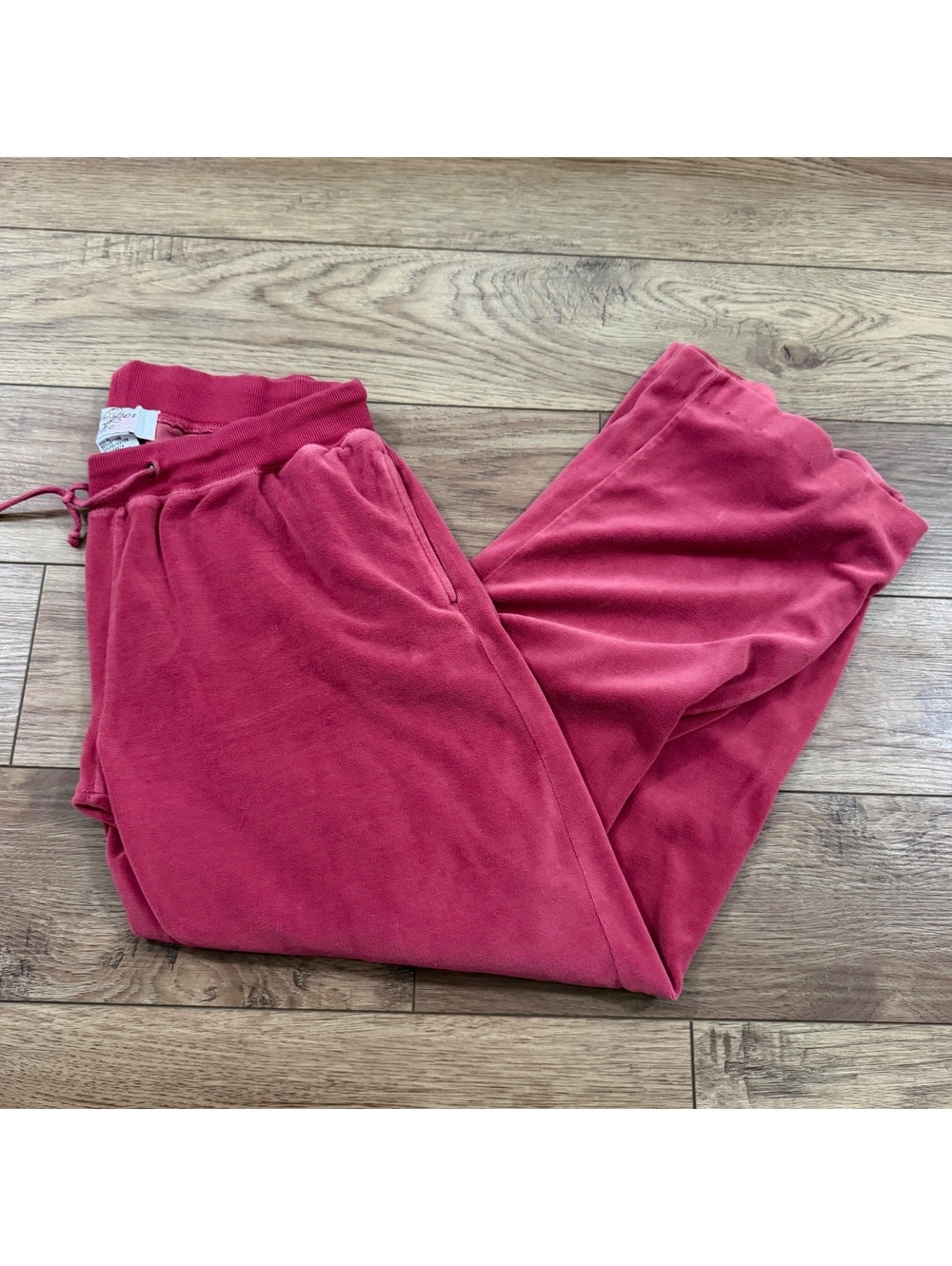 Vintage Y2K Whisper Me Pink Rose Velour Track Pants M